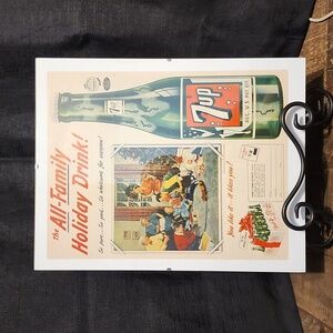 Framed 7up Advertising VTG 1950 Better Homes and Garden Dec.